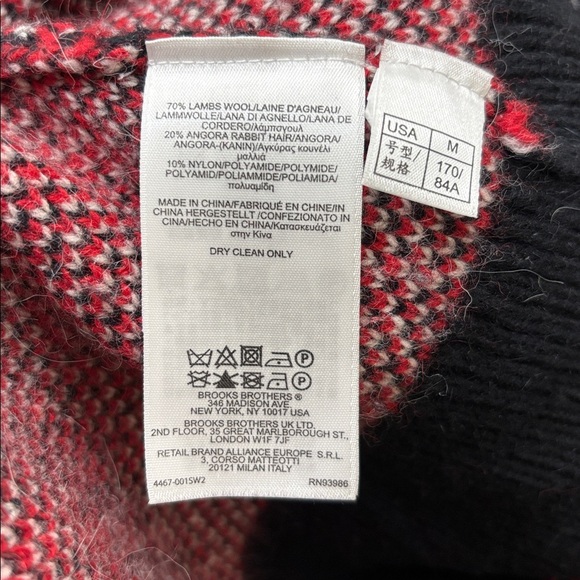 Brooks Brothers Red and Black Plaid Wool & Angora Blend Cardigan Medium - Picture 11 of 11